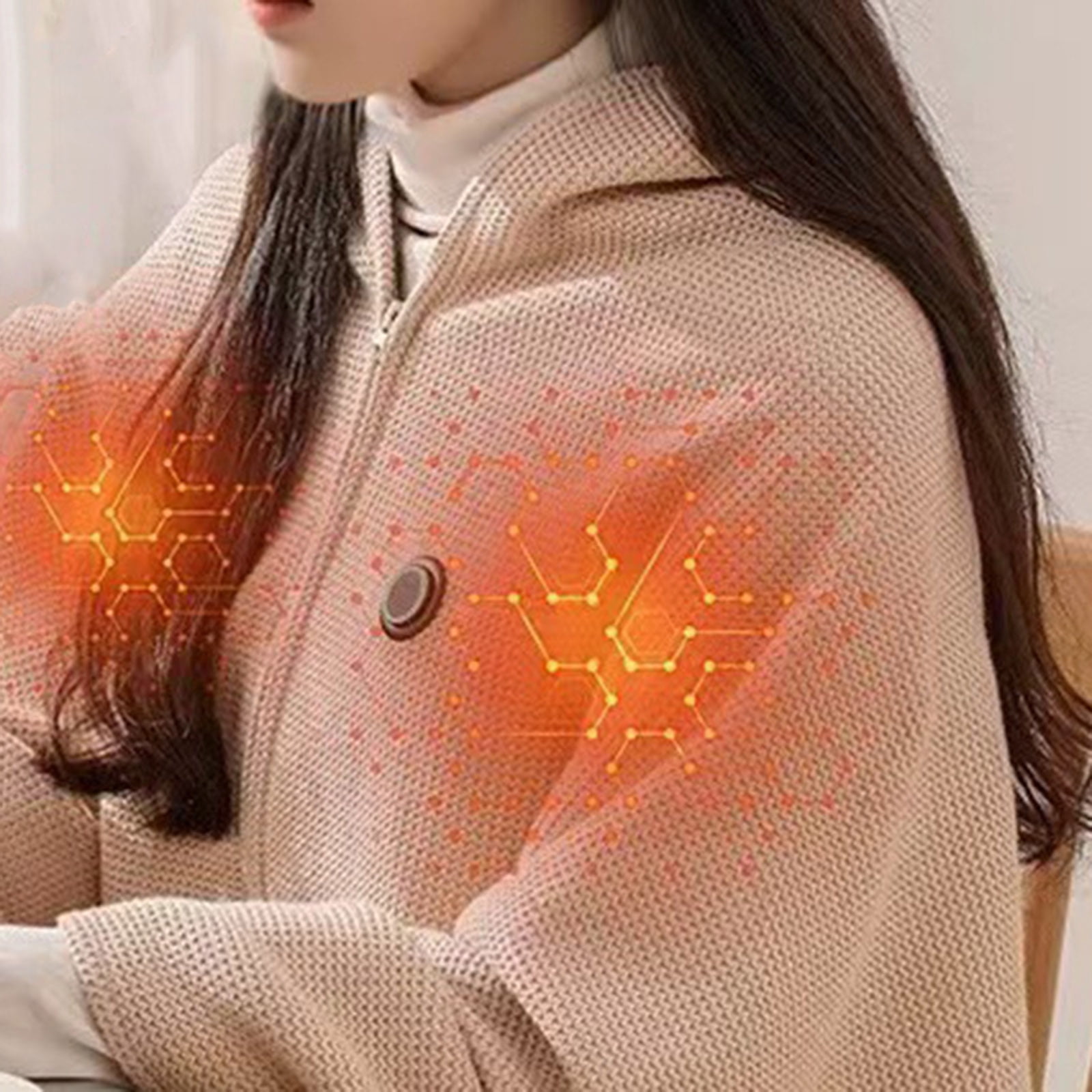 Heating Three USB Car Outdoor Camping Heating Cordless Outdoor Throw Blanket Heated,Portable Heated Shawl,Battery Operated,Electric Rechargeable for Camping