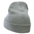 thumbnail image 2 of Bat Insignia Embroidered 12 Inch Long Knitted Beanie - Heather Grey OSFM, 2 of 5