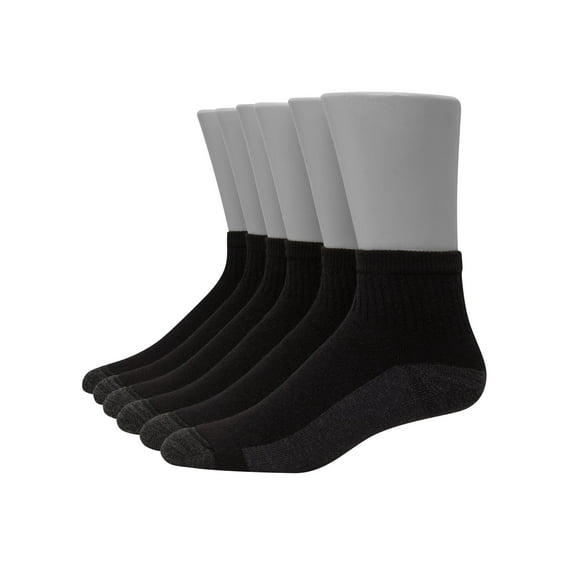Hanes Ultimate Men's Ultra Cushion Ankle Socks, 6-Pairs Black 6-12