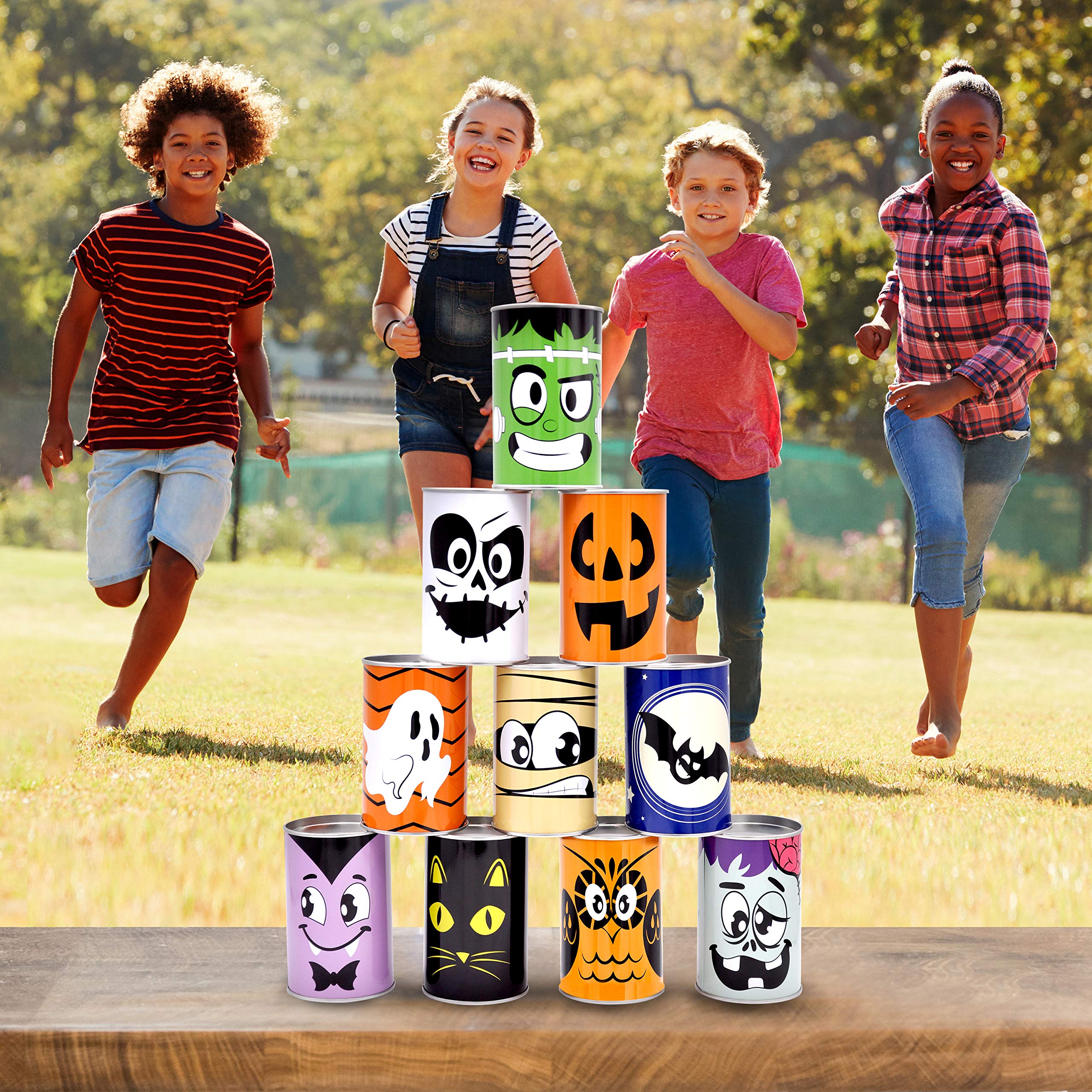 Joyfy 13 Pcs Halloween Carnival Can Bean Bag Toss Games Toys,Halloween Outdoor Party Games,Halloween Activities Prizes,Party Favors