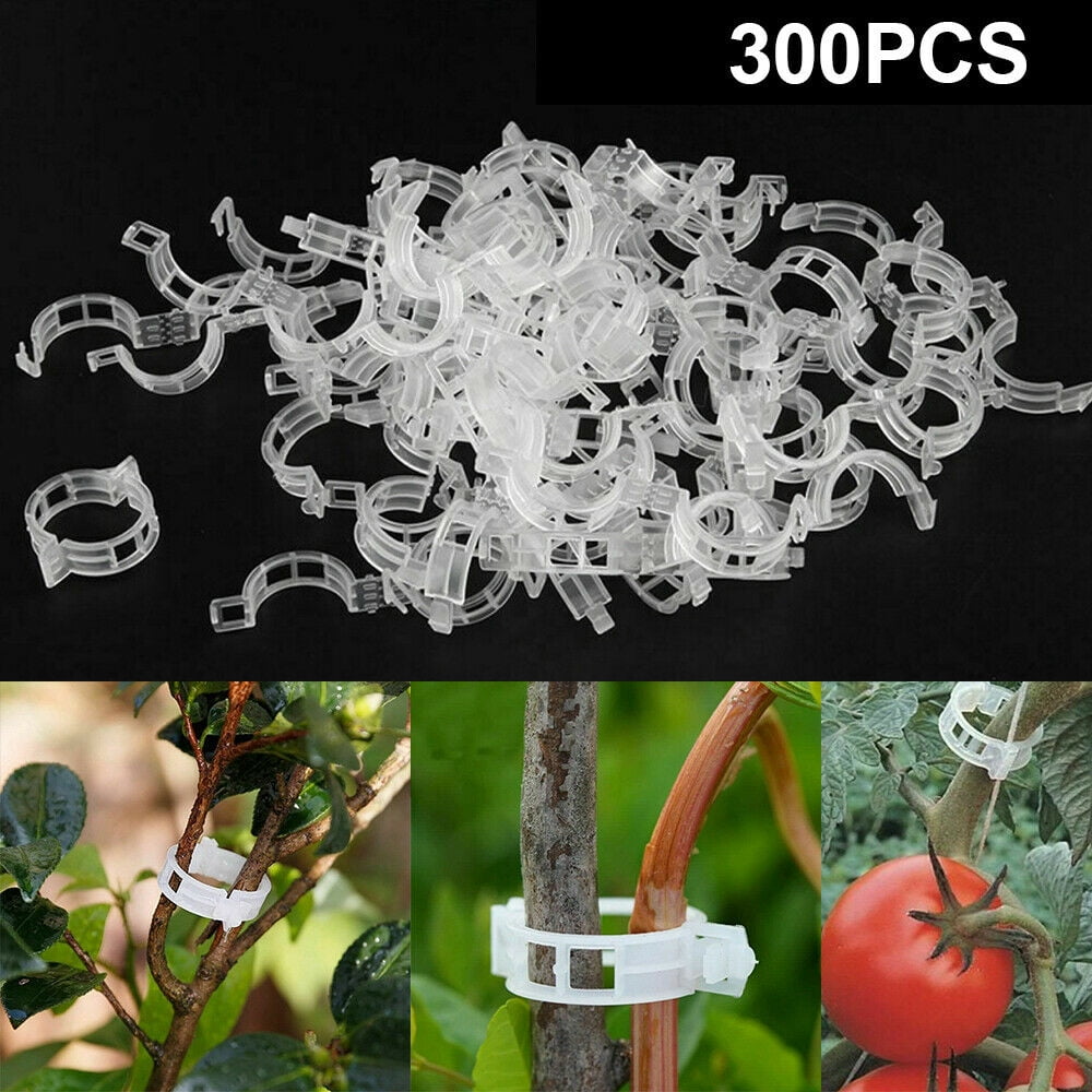 300 PCS Plant Support Garden Clips,Tomato Vine Clips,Durable Crop Clips in White for Flower Vine Twine Tomato Orchid to Grow Upright and Healthier 