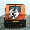 thumbnail image 6 of Naloa Capybara Riding Bicycle PVC Leather Spare Tire Wheel Cover Spare Tire Cover, for Car Truck SUV Camper Trailer Universal Fit(14-17in)-15 inch, 6 of 6