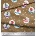 thumbnail image 2 of Soimoi Polyester Crepe Fabric Gift Box,Car & Santa Christmas Decor Fabric Printed Yard 52 Inch Wide, 2 of 3