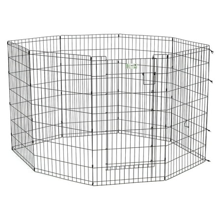 Proselect Exercise Pen - MidWest 8 Panel Black Exercise Pen with MAX Lock Door