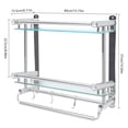 thumbnail image 6 of Miumaeov Bathroom Shelf, Waterproof Glass Stainless Steel Wall Mounted Shower Shelf Storage Bracket with Towel Hanger, 6 of 10