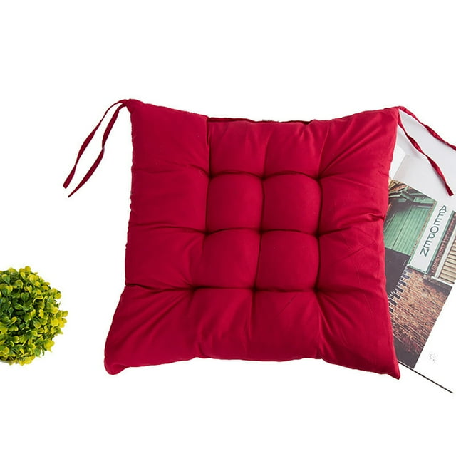 Juego de 4 cojines para sillas rojo (40x40x6 cm) - cojines de asiento para sillas de jardín, cocina o comedor - cómodos cojines para sillas