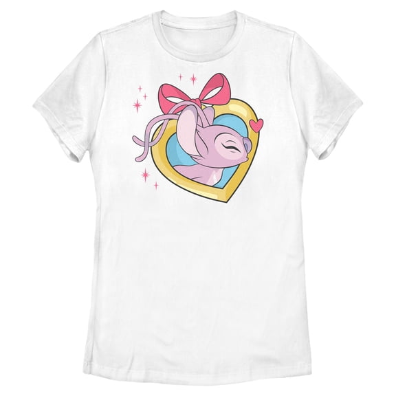 Womens Lilo & Stitch Angel Cute Kiss T Shirt
