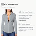 thumbnail image 3 of Women Regular‑Fit Long‑Sleeve Button‑Up Office Blouse, Versatile Neutral‑Tone Work and Daily Tops, 3 of 10