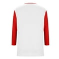 thumbnail image 5 of jtjvou V-Neck 3/4 Sleeve Women's Casual Blouse Unique Design Soft Breathable Fabric Trendy Style Versatile Top for Daily Wear Shopping Office Red L, 5 of 5