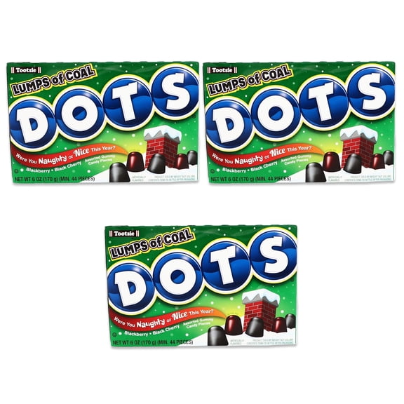 Dots Candy Lumps of Coal - Christmas Gumdrops (Pack of 3)