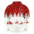 thumbnail image 4 of FAOWME Men's Christmas Sweater With Pocket Long Sleeve Half Zip Reindeer Print Knitted Fashion Casual Warm Pullover Top For Autumn Winter Daily Wear Red L, 4 of 4