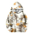thumbnail image 4 of XDDLITP Camo Hoodie Kids Maple Leaf Print Drop Shoulder Sweatshirt Oversized Long Sleeve Loose Fit Pullover Tops with Pocket,Orange 120, 4 of 6