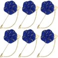 thumbnail image 1 of Rose Brooch Pin Cloth Flower with Gold Leaf Brooch, Lapel for Men Wedding Accessories, 1 of 5