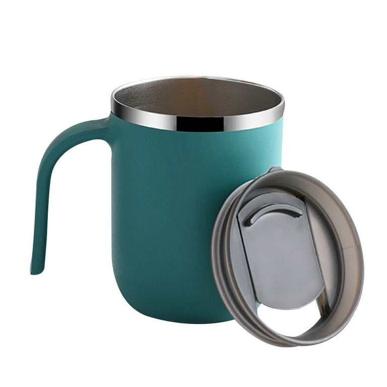 1pc Dark Green Insulated Coffee Cup With Lid, Sealed Portable Milk Tea Mug  Suitable For Home, Office, Work, School, Outdoor Etc.