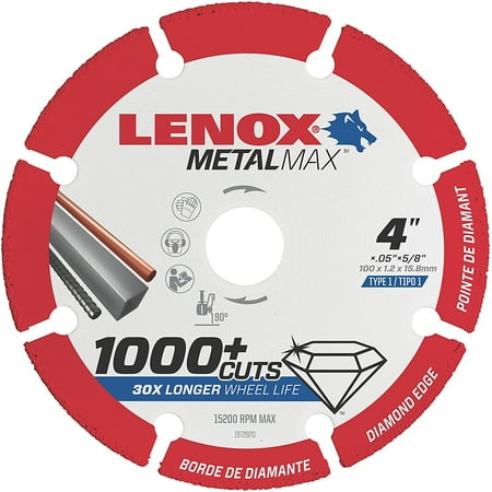 

LENOX Tools METALMAX Cut Off Wheel Diamond Edge 4-Inch x 5/8-Inch 1972920
