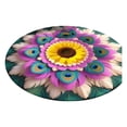thumbnail image 2 of Decorative 3D Peacock Mandala Round Floor Mat, Bathroom Floor Mat, Non Slip Bath Mats, Super Absorbent Bath Mat, 24X24 Inch Stain Resistant Non-Slip Pad for Front Door, Shower,, 2 of 7