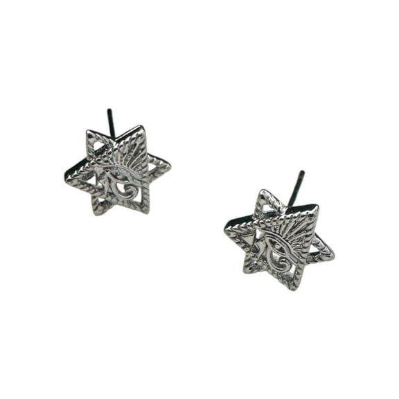 9mm Eye of God Stud Earrings for Men Women,Streetwear Punk Hip Hop Unisex Style