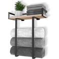 thumbnail image 2 of Towel Racks for Bathroom Wall Mounted,Metal Towel Holder with Wooden Shelf for Folding Towels, 2 of 5