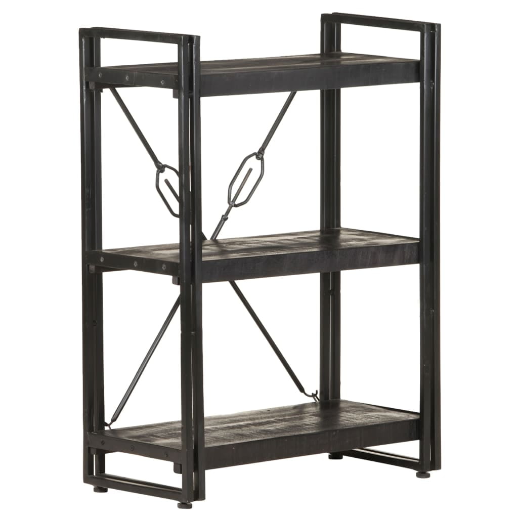 heet globaal Alert Fyydes 3-Tier Bookcase Black 23.6"x11.8"x31.5" Solid Mango Wood,Bookcases &  Standing Shelves - Walmart.com
