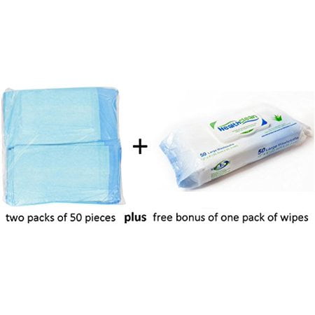 Medline Disposable Blue Underpads (Chux) 17 x 24 - Moderate Absorben