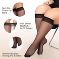 thumbnail image 5 of 20Pairs Plus Size Knee High Stockings for Women 15D Sheer Nylons Socks with Wide Calf, 5 of 6