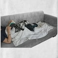 thumbnail image 6 of Wolf Soft Flannel Fleece Blanket, Business Animal in Suit with Jacket Shirt and Tie Sketch Style Hipster Print, Cozy Plush for Indoor and Outdoor Use, 50" x 70", Teal Vermilion Black, by Ambesonne, 6 of 6