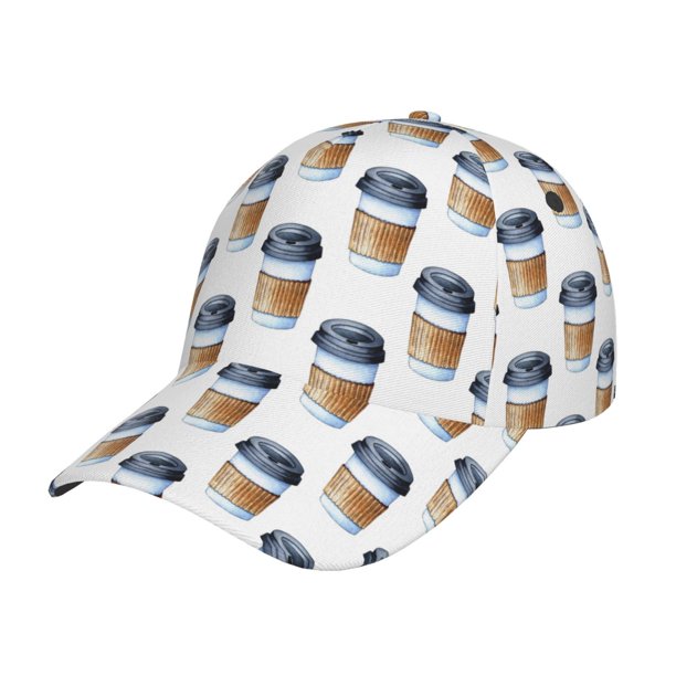Fotbe Coffee To Go Pattern Gorro Clásico de Béisbol, Gorra Ajustable con Broche Snapback, Gorro de Exterior de Algodón Suave