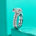 thumbnail image 4 of AnuClub Radiant Cut Moissanite Wedding Rings Sets 4.266cttw(3CT Center Stone) Bridal Set D Color VVS1 925 Sterling Silver Engagement Promise Anniversary Ring for Women With Certificate, 4 of 8