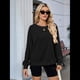 thumbnail image 5 of Sudadera Informal de Cuello Redondo para Mujer, Holgada, Suave y de Larga Negro S, 5 of 9