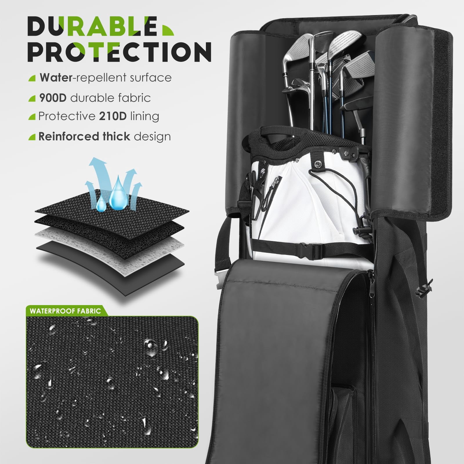 Golf Travel Bag For Airlines 900d Heavy Duty Oxford Case With Wheels  Cover Club Protector Liner Men Women