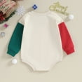 thumbnail image 4 of Okbabeha Toddler Baby Sweatshirt Romper Cute Christmas Letter Print Long Sleeve Color Block Bodysuit Sweater Onesie Clothes, 4 of 7
