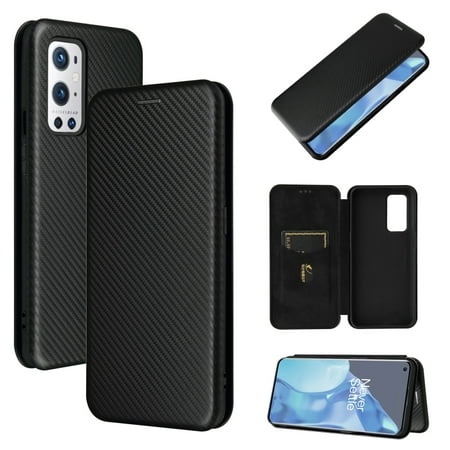 For OnePlus 9 Pro Carbon Fiber Texture Horizontal Flip TPU + PC + PU Leather Case with Card Slot