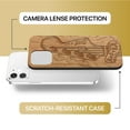 thumbnail image 6 of Case Yard Wooden Case Outside Soft TPU Silicone, Slim Fit Shockproof Wood Protective Phone Cover for Girls Boys Men and Women, Supports Wireless Charging Guitar Hero Design case for iPhone-12-Mini, 6 of 7