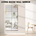 thumbnail image 4 of Glass Full Length Wall Mirror Tiles - [12 x12 Inch - 4PCS] HD Gym Mirrors for Home Gym, Full Body Long Mirror for Bedroom, Living Room, Door, Closet, 4 of 5