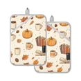 thumbnail image 7 of Yayeee Pot Holders Kitchen Heat Resistant with Pocket 7"x9.8" Cotton Oven Cooking Hot Pads, Fall Beige Pumpkin, 7 of 7