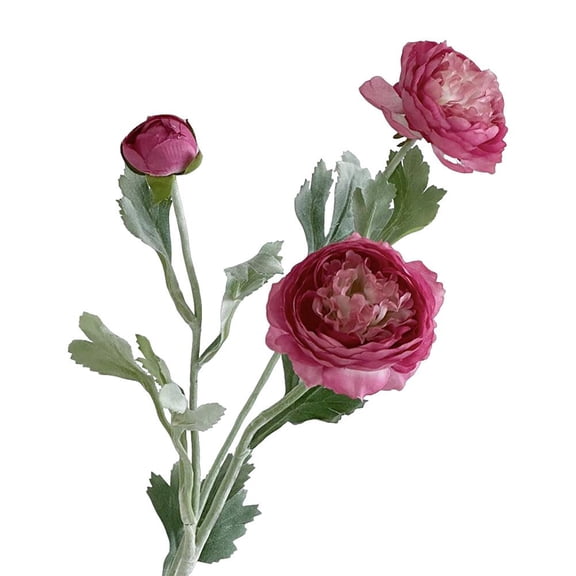 Agiufgs Artificial Ranunculus Flowers 19.7, Realistic Silk with Bendable Stems, for Wedding Centerpieces Home Decor Setup, Red