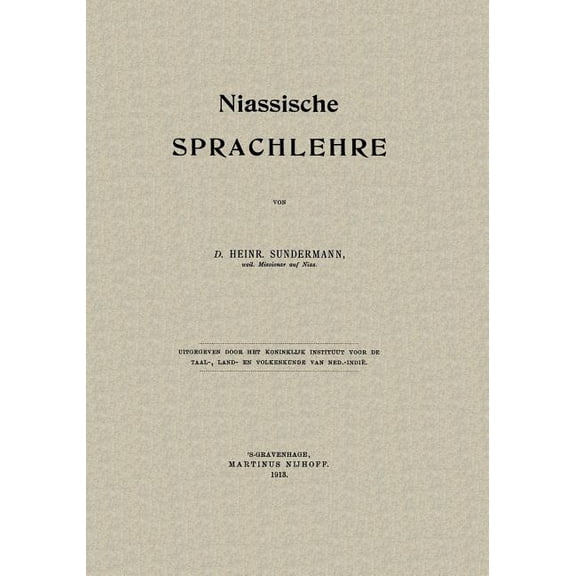 Niassische Sprachlehre, (Paperback)