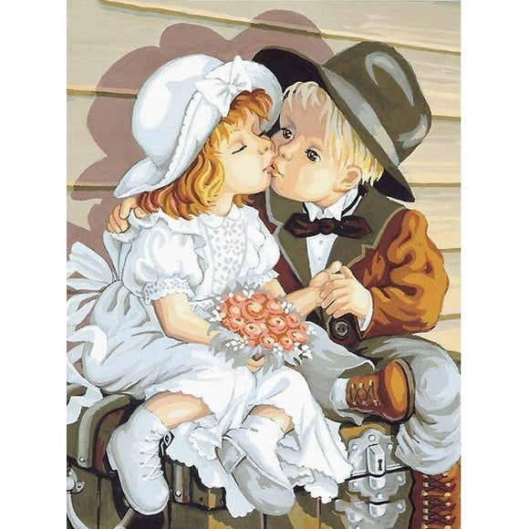 Dww-30 X 40 Cm ,garon Fille Diamond Painting Broderie Diamant Peinture Canevas 5d Tableau Enfant Adulte Strass Lot Puzzle Dessin Decoration Murale Cha