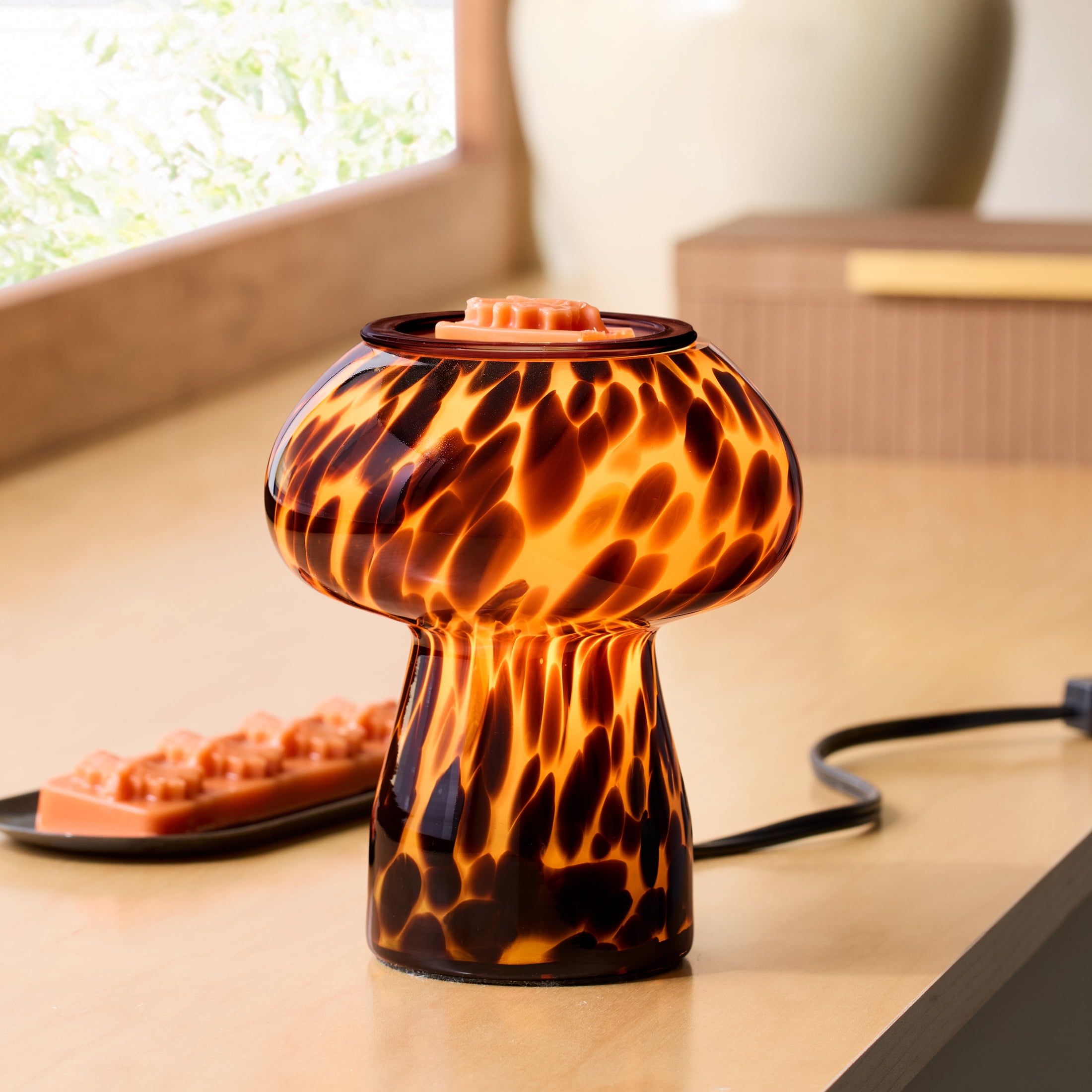 Better Homes & Gardens Dark Brown Tortoiseshell Mushroom Wax Melt Warmer with Wax Melts, 2 Piece Set