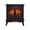 Powder Coated + Electric + Antique Black + Vent Free + Freestanding + Tempered Glass + Sheet Metal + Electric, variant on Multicolored Flame 28 Inch Electric Fireplace Insert for Wall or Furniture, Antique Black Tempered Glass and Sheet Metal, Heats Up to 400 Sq Ft