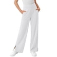 thumbnail image 3 of Nestiefly Girls Leggings High Waisted Flare Yoga Pants with Pocket Bootcut Bell Bottom Uniform School Girl Trousers for Kids Clothes 2026 White 150, 3 of 6