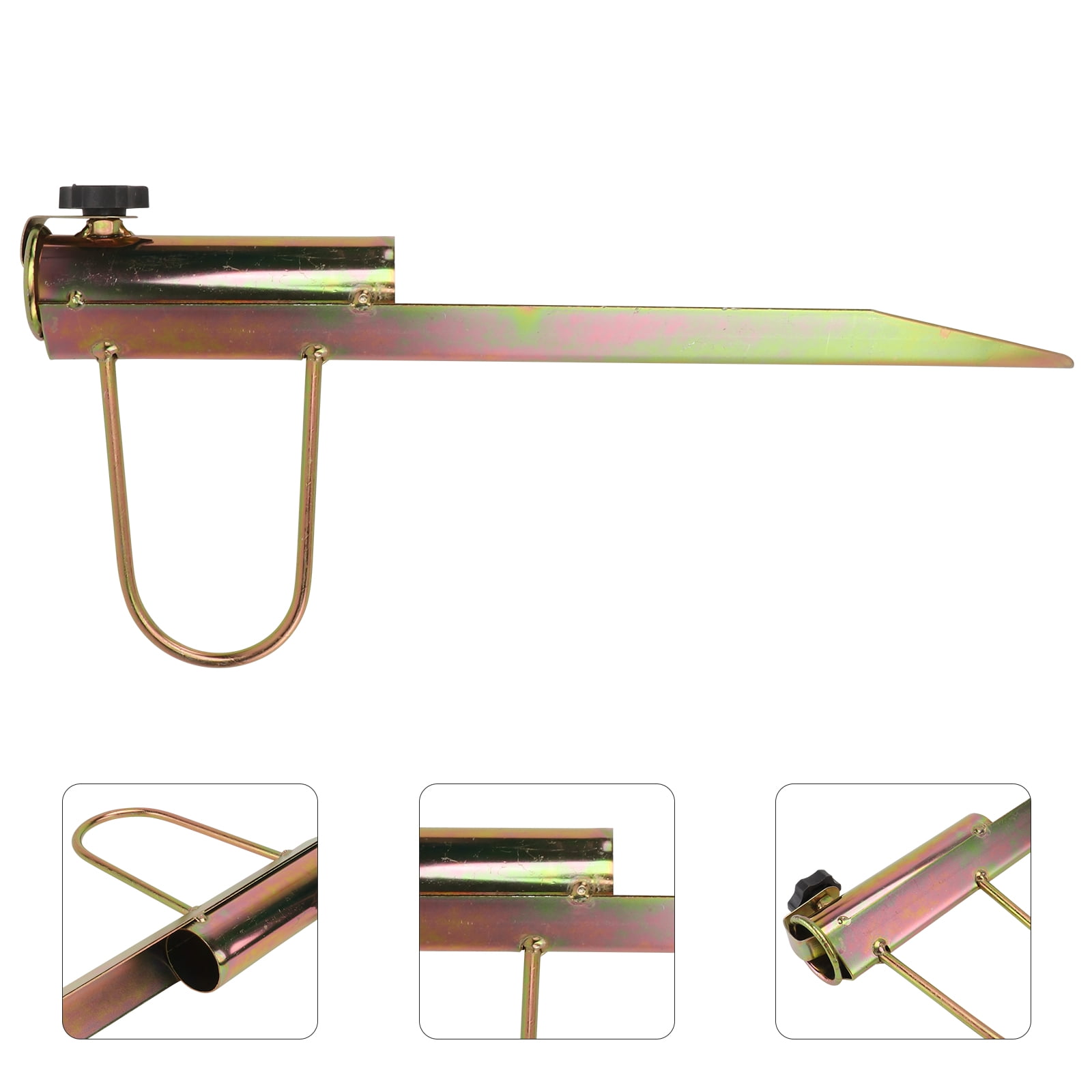 TOYMYTOY 1Pc Golden Umbrella Stand Iron Holder Beach Umbrella Base for Firm Sand and Soil Support