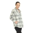 thumbnail image 2 of White Mark Women's Fleece Plaid Button-Down Shirt Casual All-Season 100% Polyester, 2 of 5