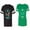 Men Black / Women Green, variant on King Queen Pentagon Emerald Gold Matching Couple Cotton Jerseys (Men Black / Women Black) (Men S / Women S)