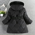 thumbnail image 6 of Auroural Toddler Heavyweight Puffer Jacket Fashion Girls' Winter ChildrenThick Solid Color Clothes Detachable Hat Mid To Long Length Clothes Winter Coat Clothes Black 5 Years, 6 of 6