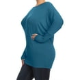 thumbnail image 3 of Women's Plus Size Dolman Long Sleeve Solid Loose Fit Tunic Top, 3 of 4