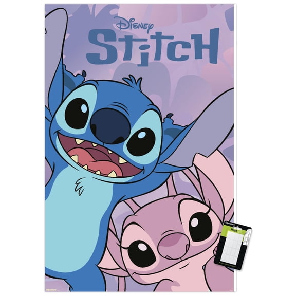 Disney Lilo & Stitch (2002) - Angel and Stitch Purple Wall Poster, 22.375" x 34"