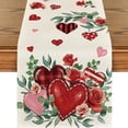 thumbnail image 1 of Valentine's Day Decorations Valentine's Day Heart Print Table Flags Party Table Kitchen Mats, 1 of 5
