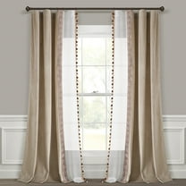 Lush Decor Luxury Traditional Regency Faux Silk Border Trim Window Curtain Panel - Red Single- 84 x 52