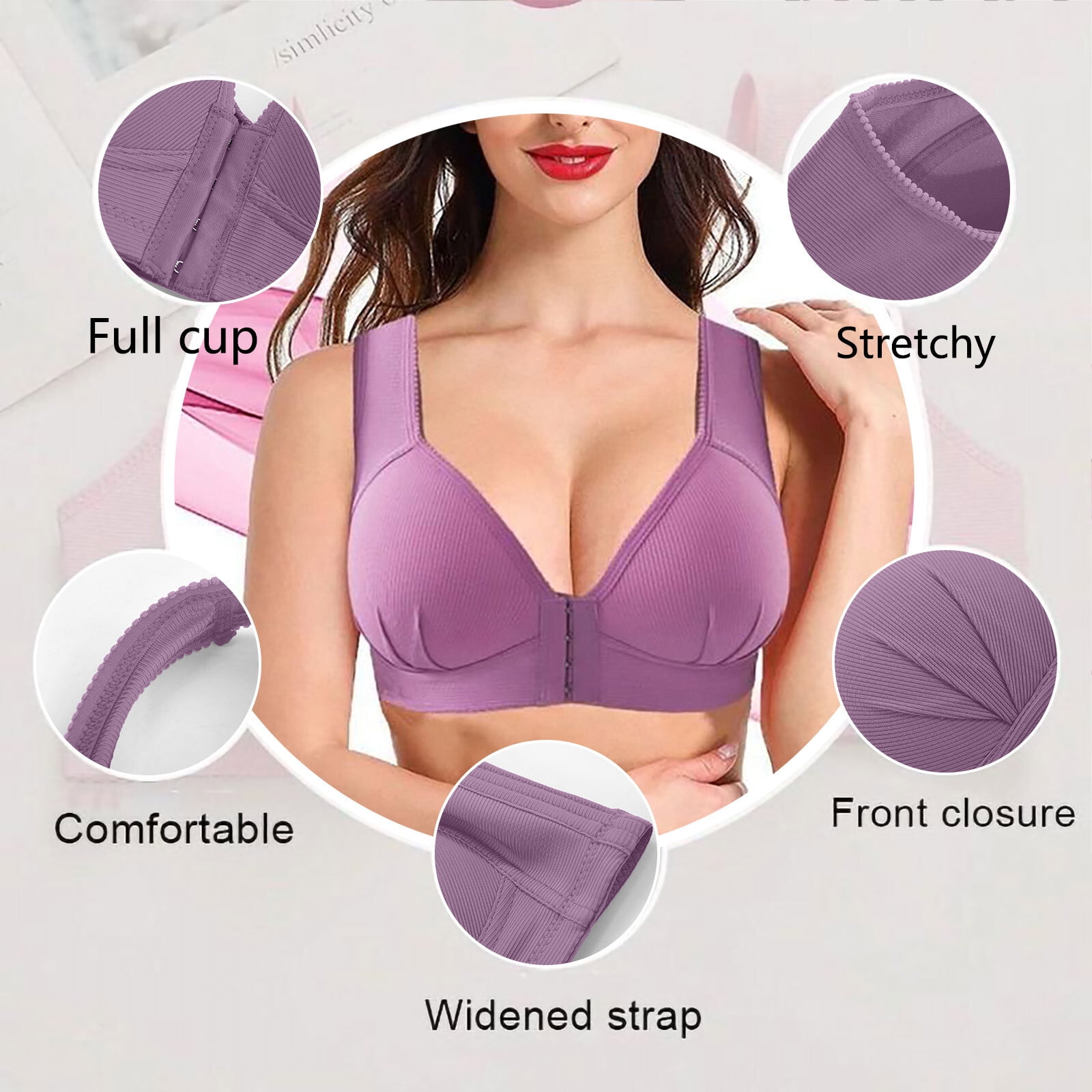 CHGBMOK Comfortable Bra for Women Push Up Full Coverage Bralettes Unppaded  Breathable Wire Free Everyday Bra Underwear, Bralettes for Women with  Support, Women's Bras, Supportive Sports Bras Beige at  Women's  Clothing